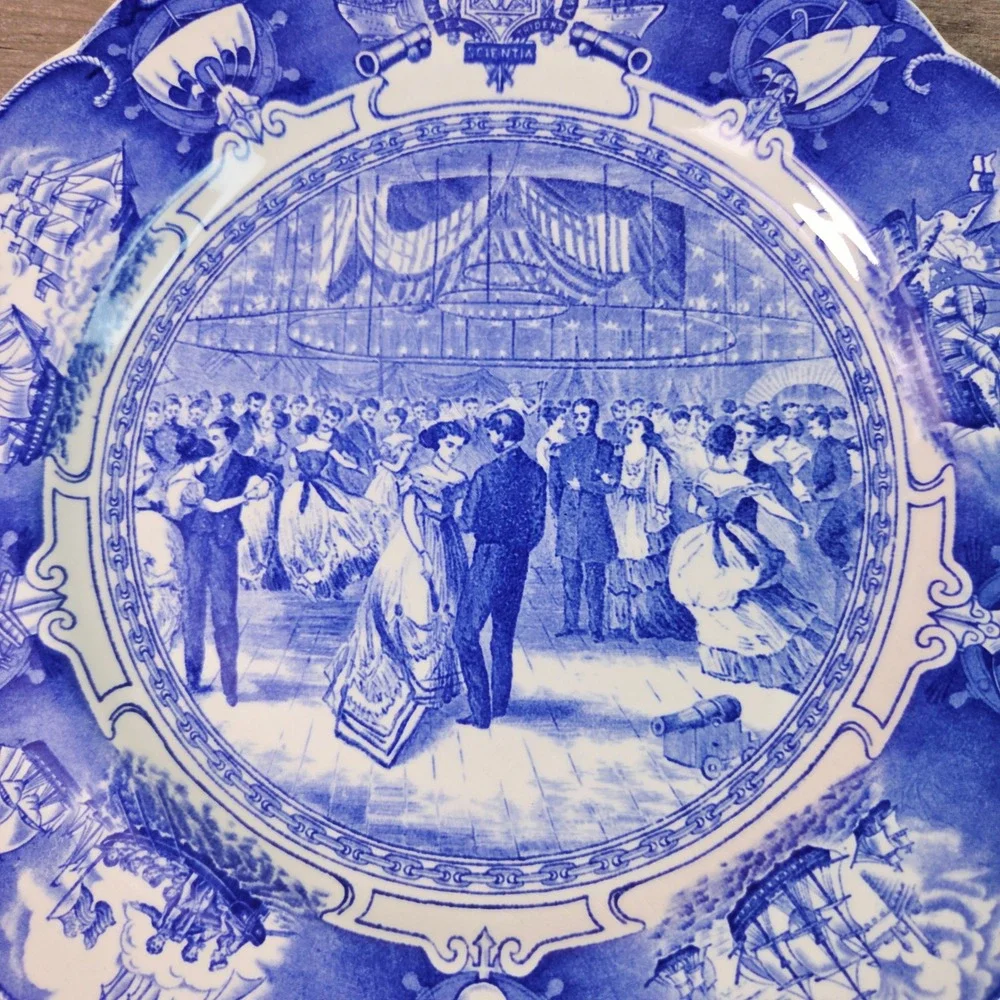 Wedgwood‎ US Naval Academy Hop 1869 Plate Blue White Transferware 10